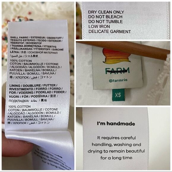 Farm Rio White Eyelet Beaded Ruffle Mini Dress NWOT XS - Picture 9 of 11